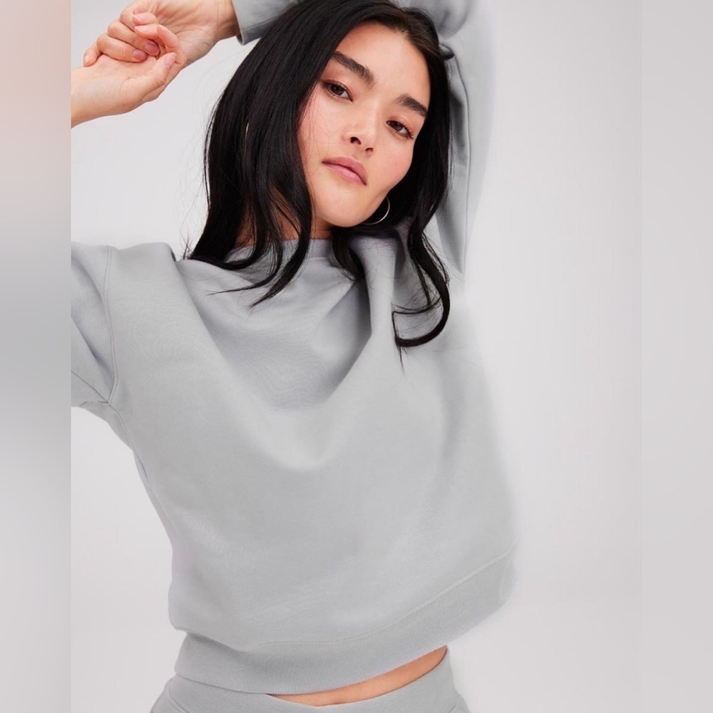 Girlfriend Collective Grey Crewneck organic cotton size XL athleisure lounge gym